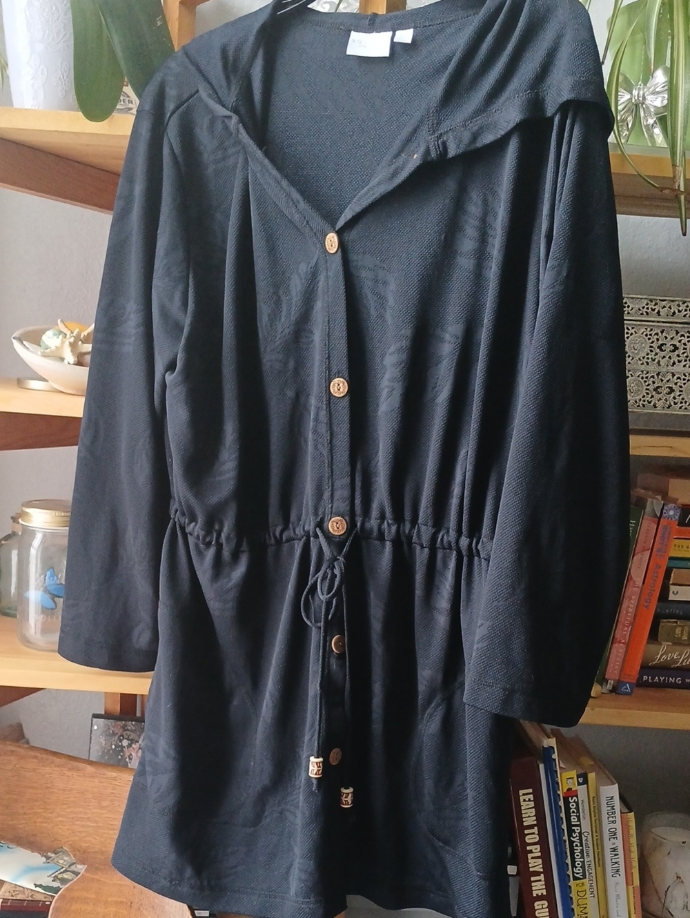 XL - NEW Black Textured Knit Swim Coverup